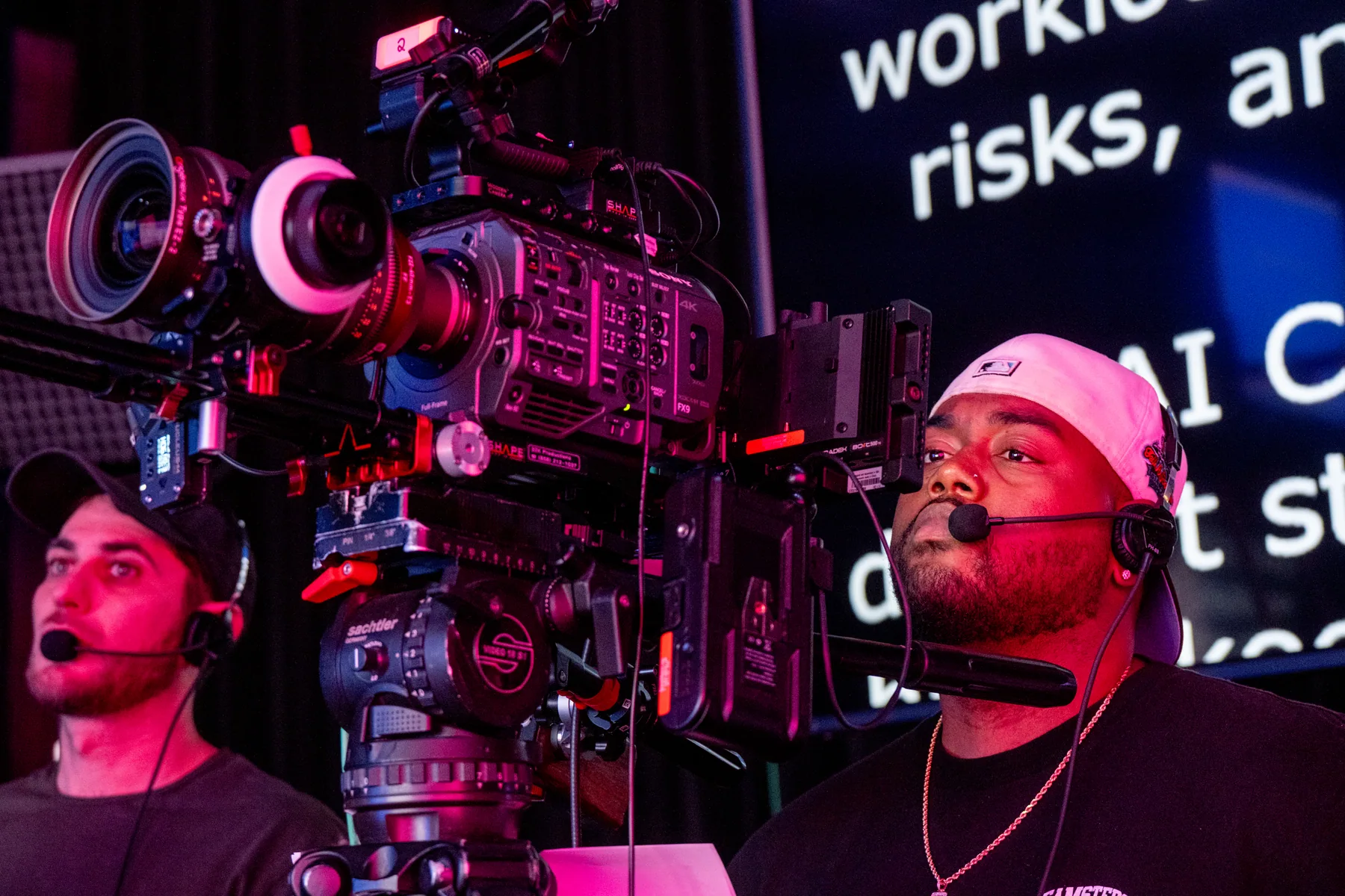 Zoomtopia production crew operating cinema cameras during rehearsal